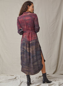 Gathered Yoke Shirt Dress | Wildberry Horizon Dye