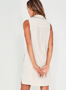 Sleeveless A|Line Dress | Soft Tan