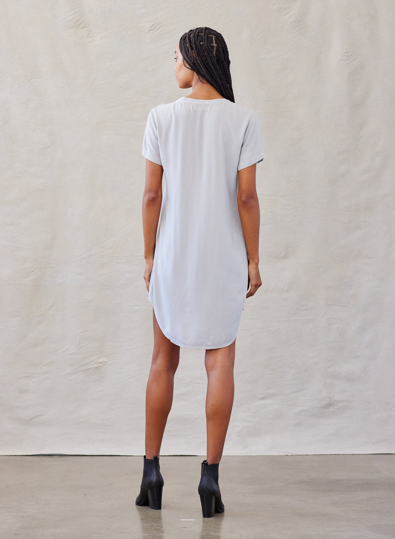 V-Neck Tee Dress | Foggy Sky