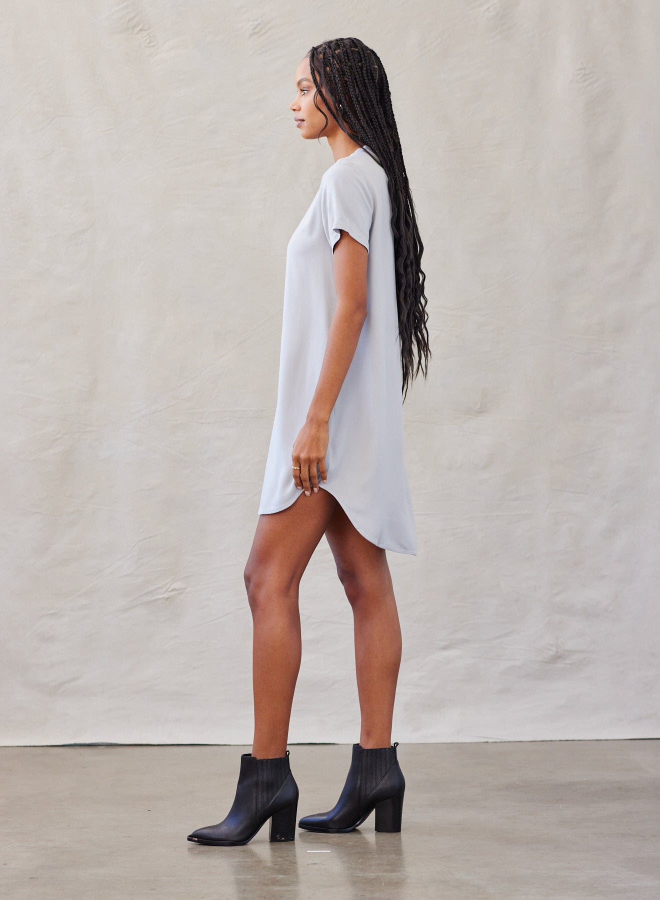 V-Neck Tee Dress | Foggy Sky