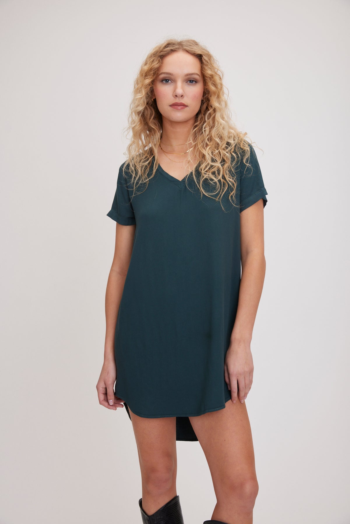 V Neck Dress - Jade Night