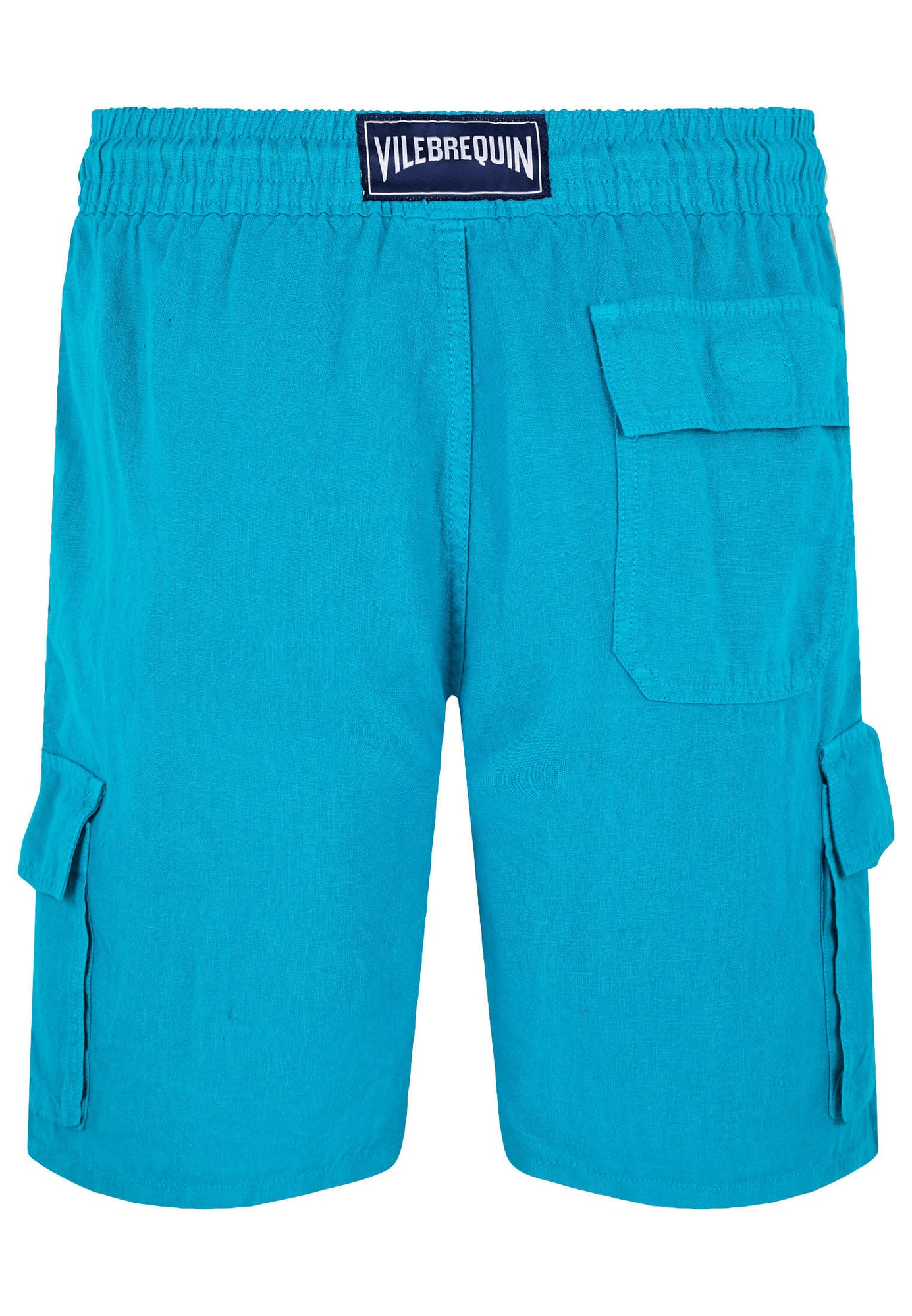 Men | Solid Linen Bermuda | Ming Blue