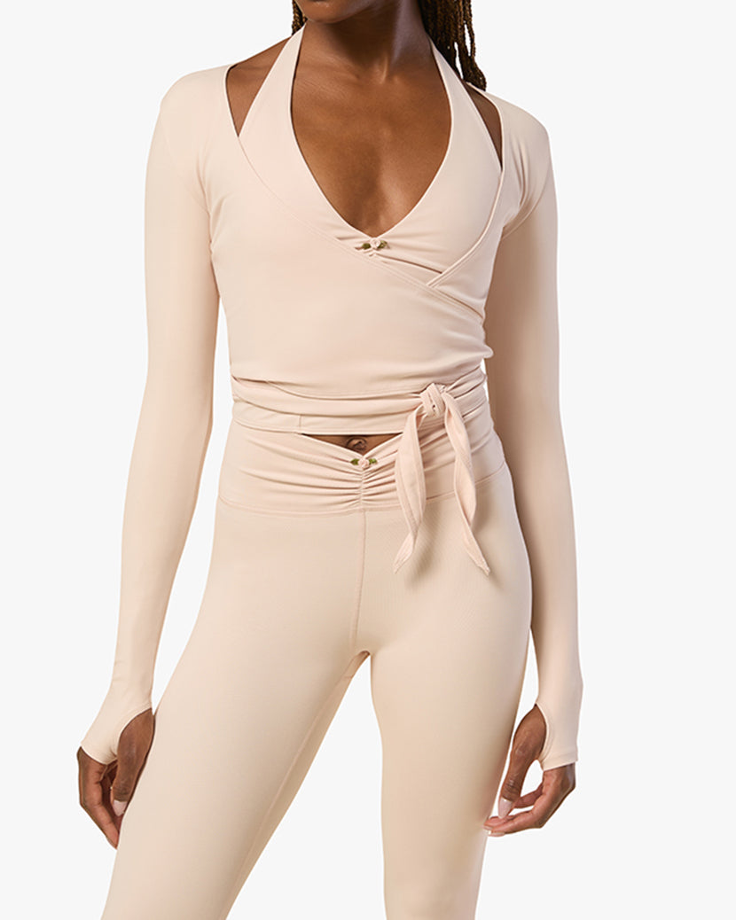 Long Sleeve Wrap Top | Ballet Slipper
