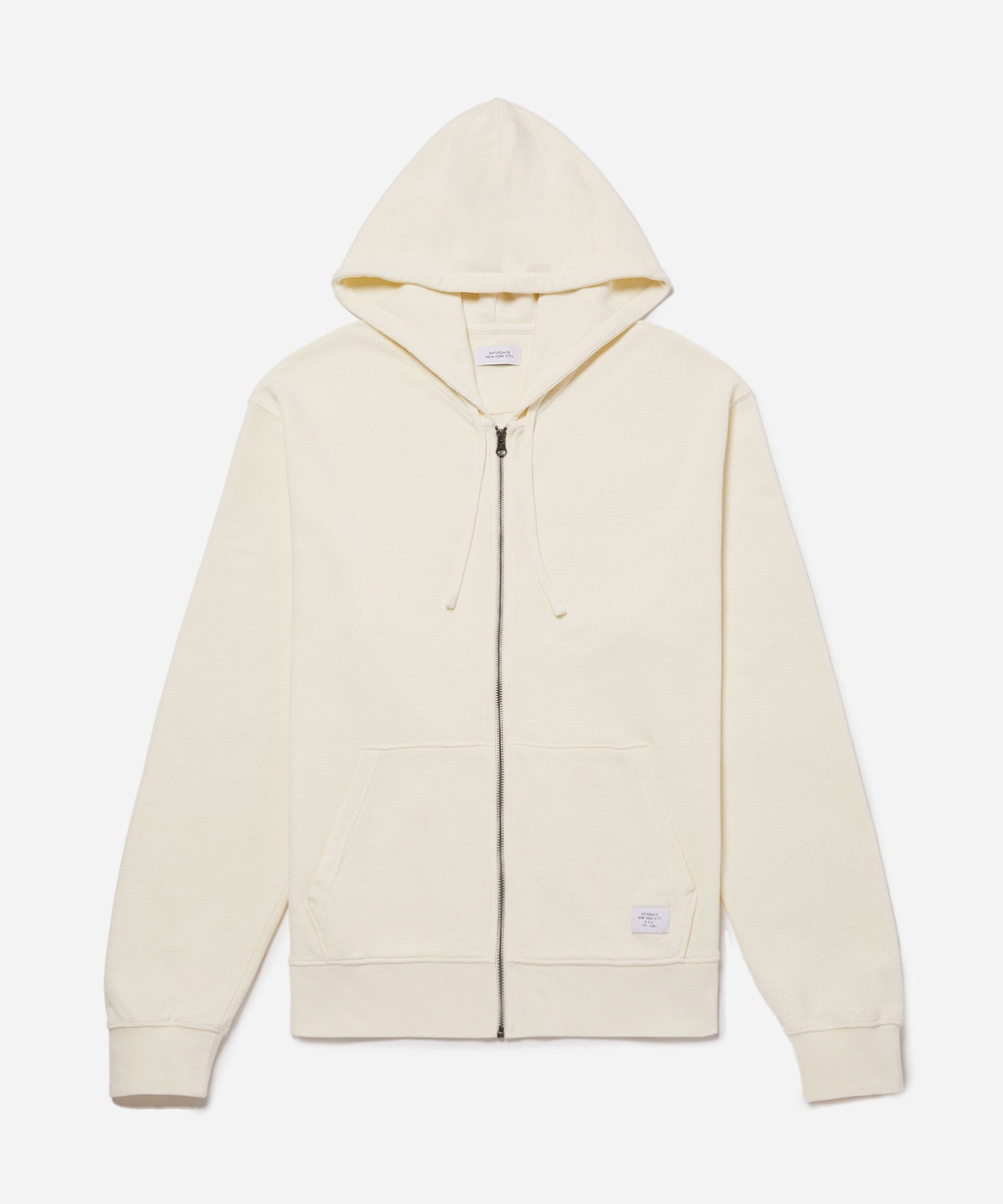 Antique White | Canal Pique Zip Hoodie