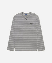 Ivory | Striped Waffle Relaxed LS Tee