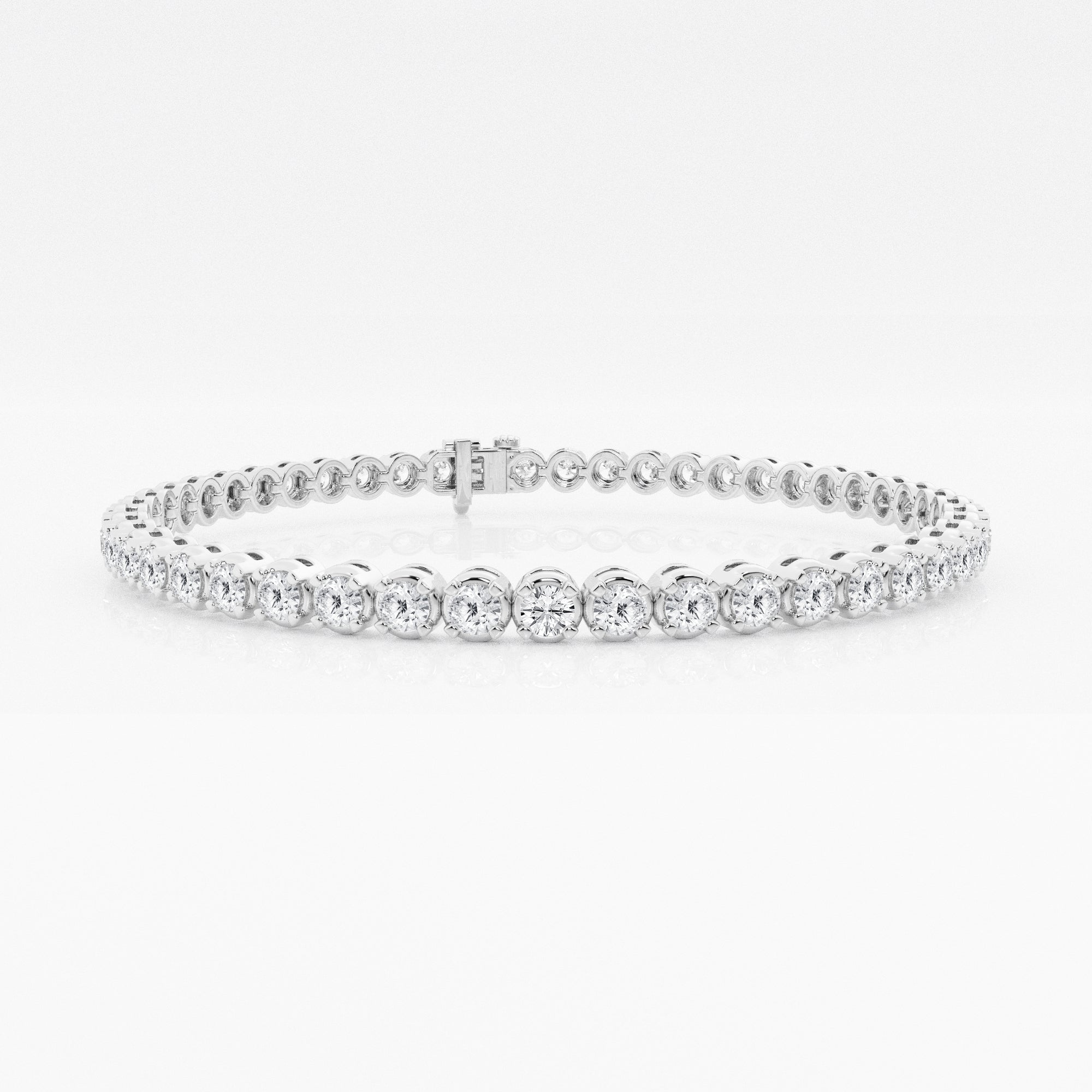 5.00 CT Round Lab-Grown Diamond | Bracelet | 14K White Gold | G Color | SI Clarity
