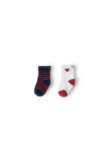 Baby | CozyChic Lite Heart Sock Set | Marine/Scarlet