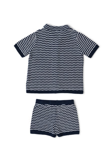 Toddler | CozyChic Ultra Lite Wave Cabana Set | Marine/Pearl