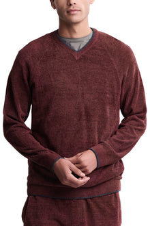 Mens | CozyChic Ultra Lite V-Neck | Deep Aubergine