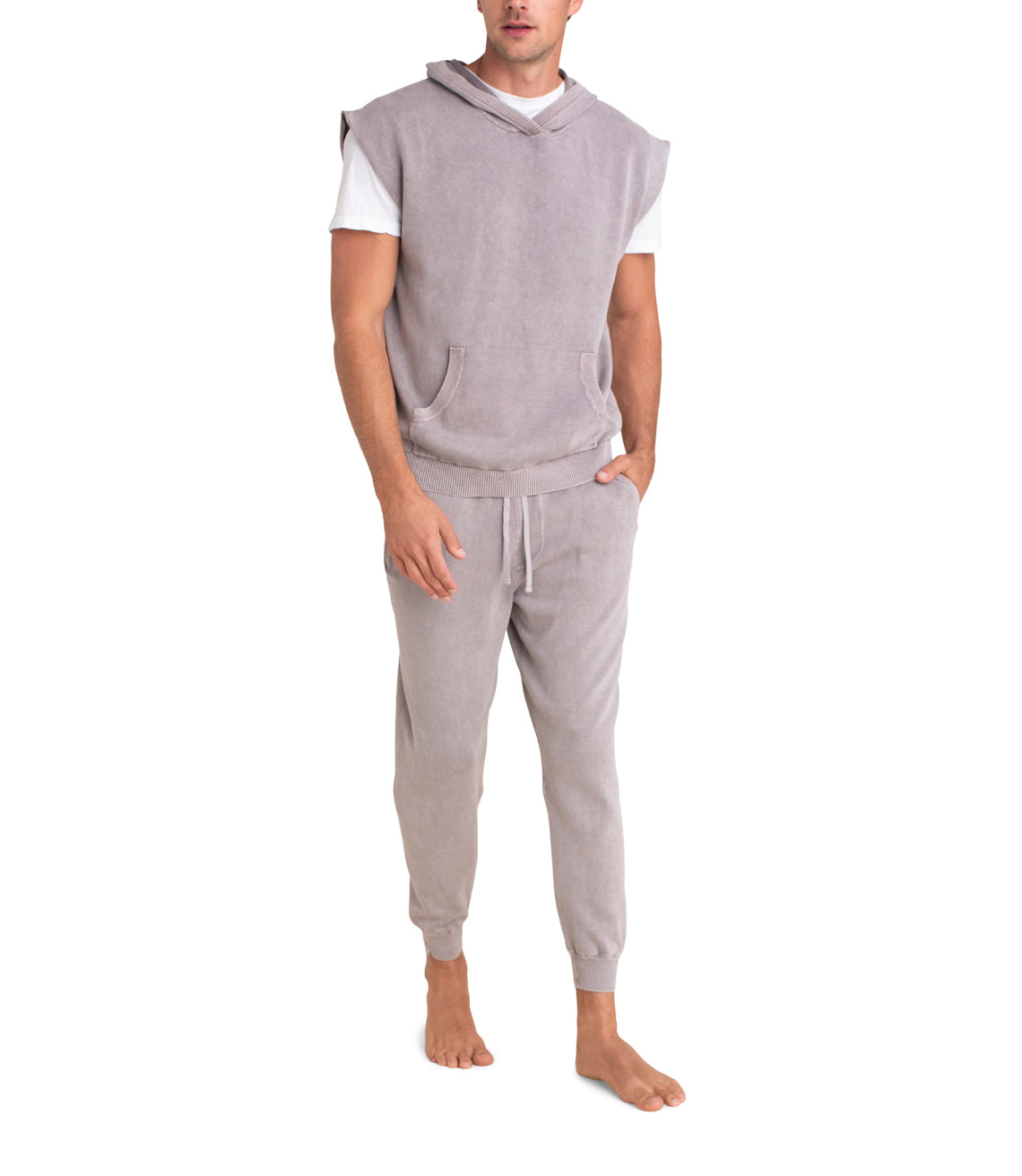 Mens | SunBleached Sleeveless Hoodie | Beach Rock