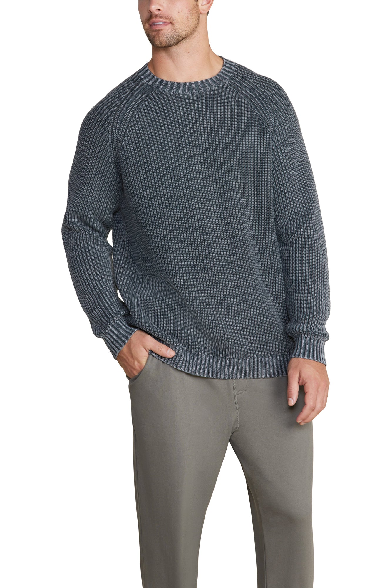 Mens | SunBleached Ribbed Pullover | Coal