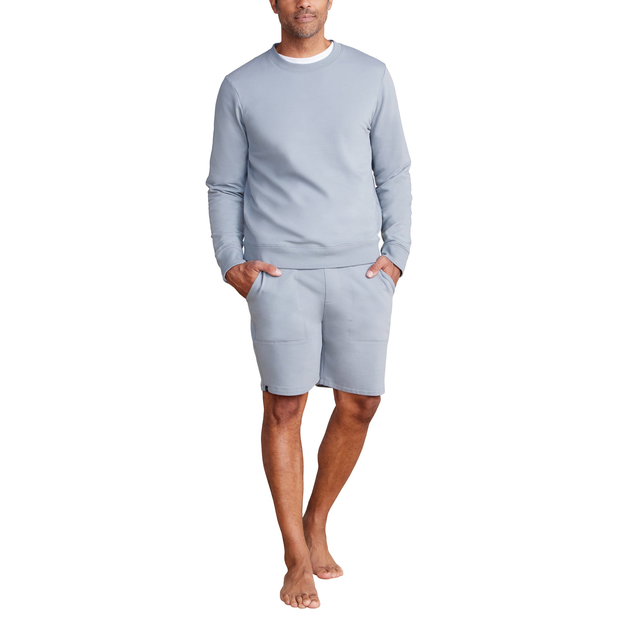 Malibu Collection Men's Pima Cotton Fleece Short | Dolphin Blue