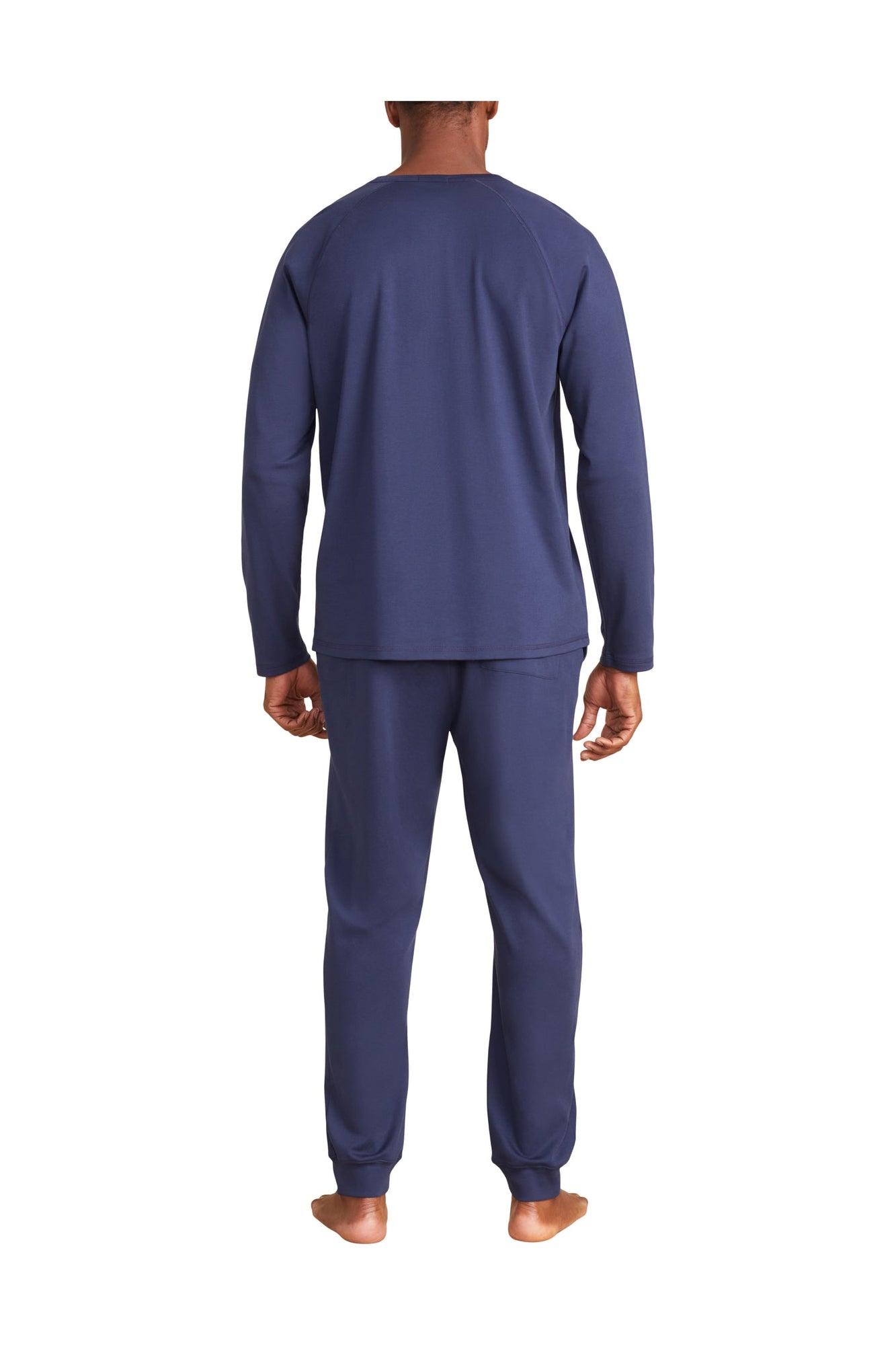 Mens | Malibu Collection Pima Jersey Long Sleeve Henley | Blue Ink