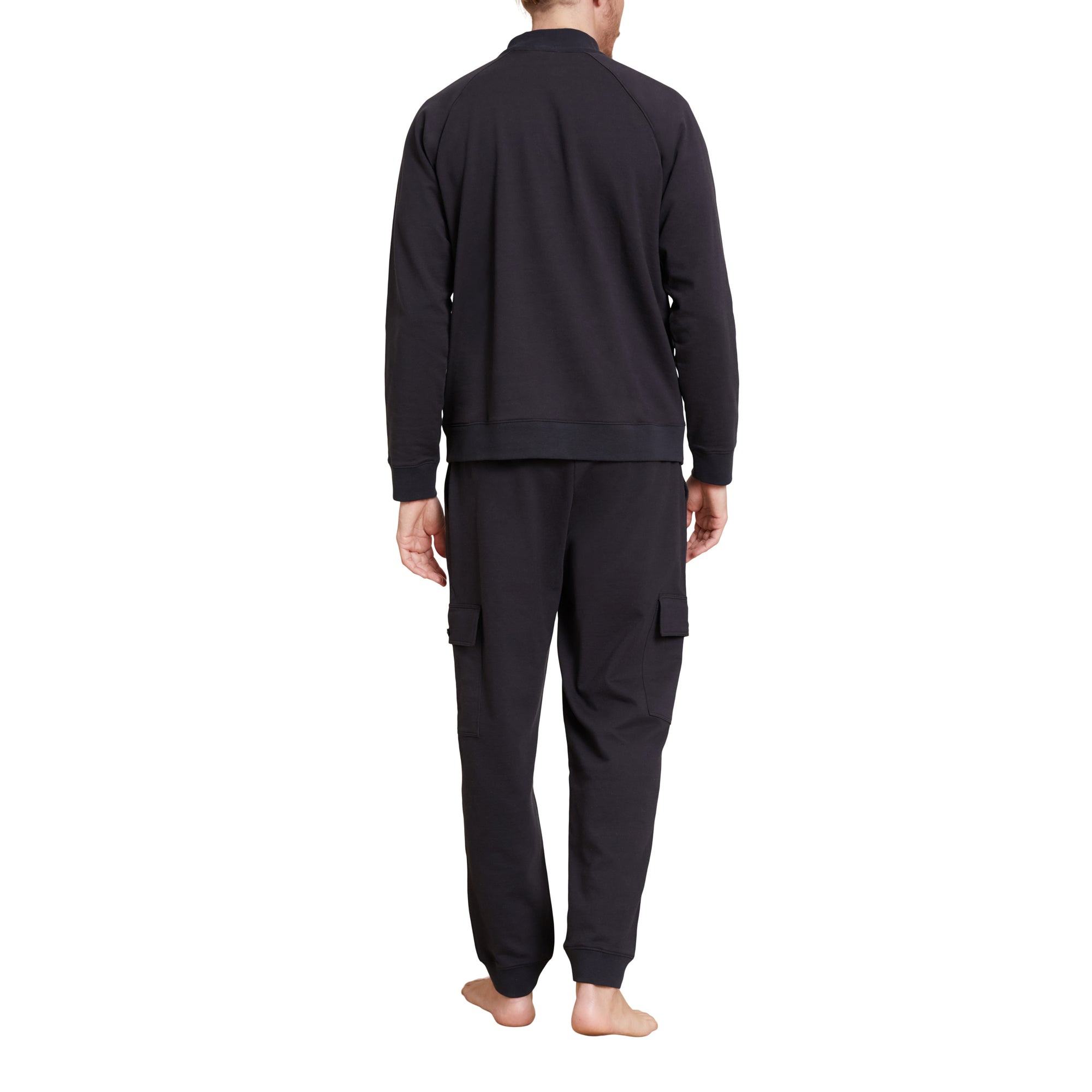 Malibu Collection Men's Pima Cotton Fleece Half Zip Pullover | Black