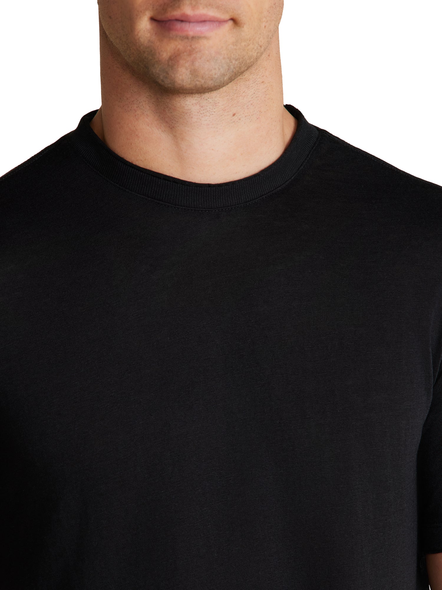 Mens | Malibu Collection Slub Burnout Cut Neck Tee | Black