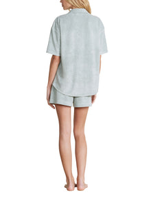 Womens | CozyTerry Button Down Shirt | Beach Glass