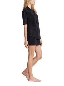 Womens | CozyTerry Button Down Shirt | Black