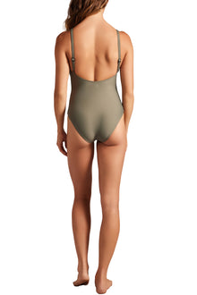 Womens | Scoop Back One Piece | Olive Leaf