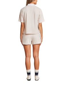 Womens | CozyTerry Polo | Sand Dune/Sea Salt