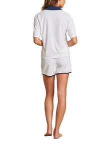 Womens | CozyTerry Polo | Sea Salt/Marine