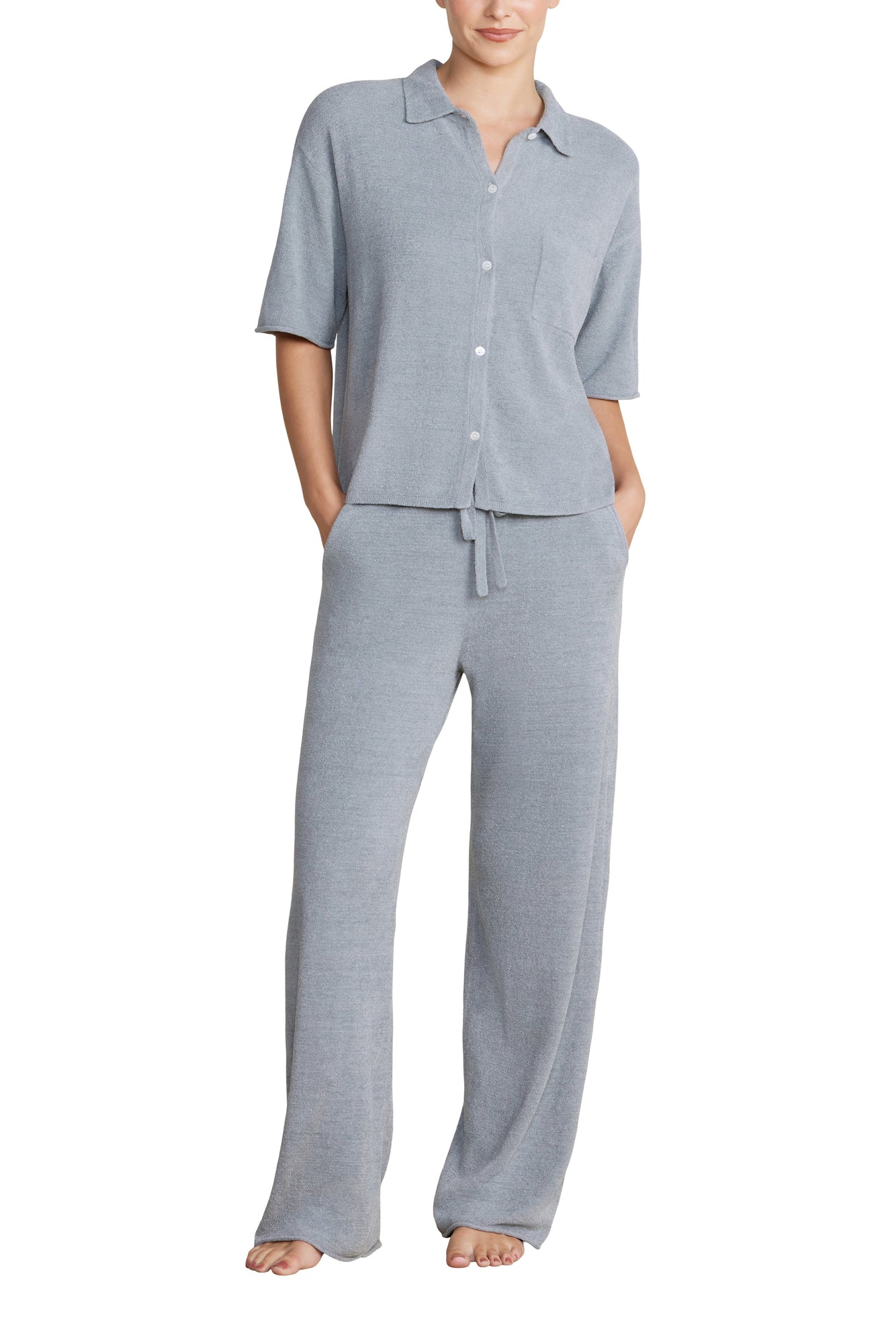 Womens | CozyChic Ultra Lite Cropped Short Sleeve Shirt | Moonbeam