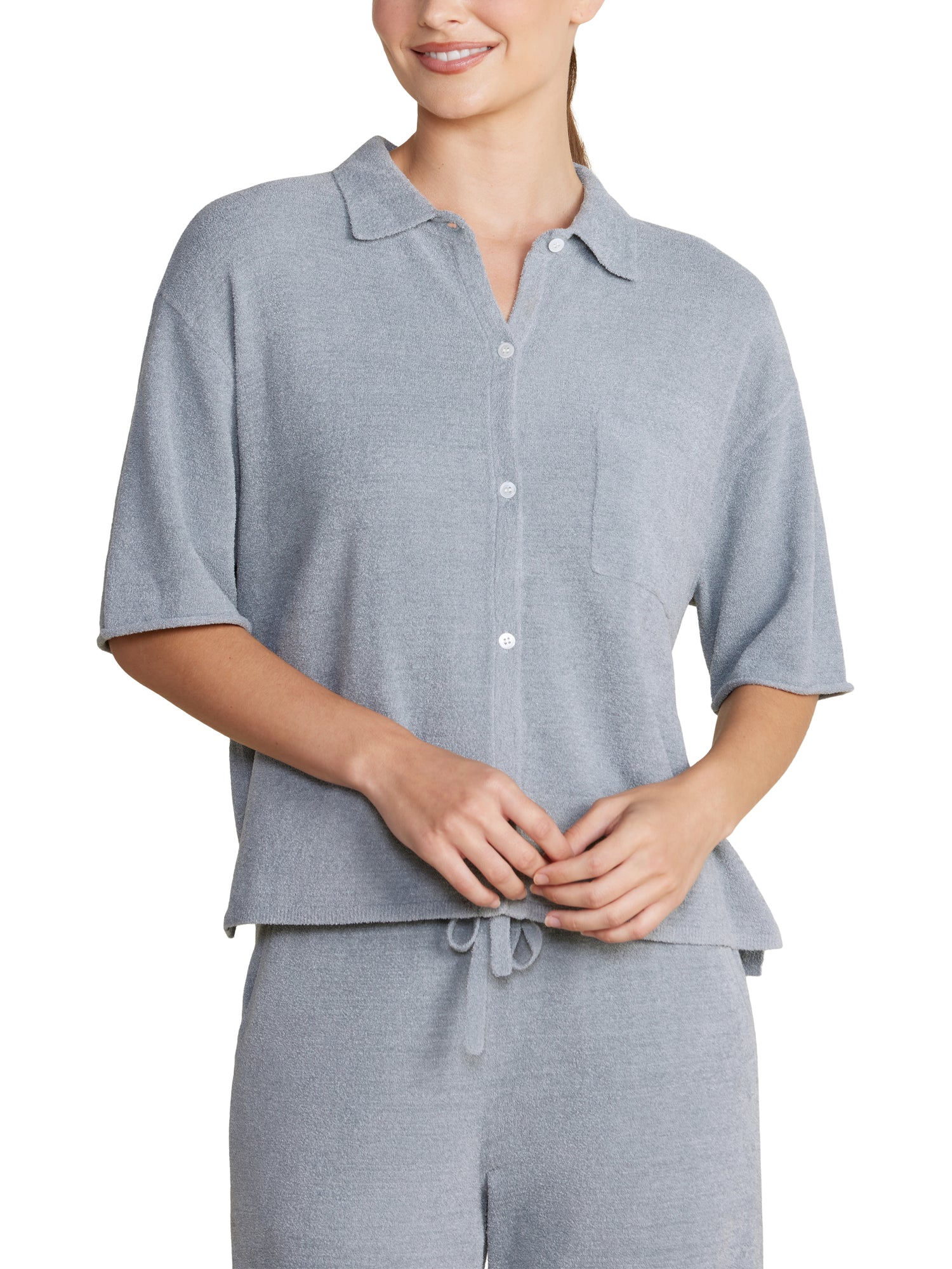 Womens | CozyChic Ultra Lite Cropped Short Sleeve Shirt | Moonbeam