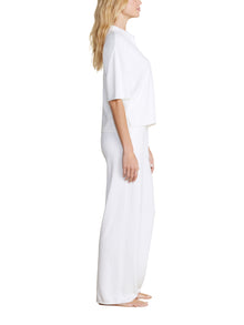 Womens | CozyChic Ultra Lite Cropped Short Sleeve Shirt | Pearl