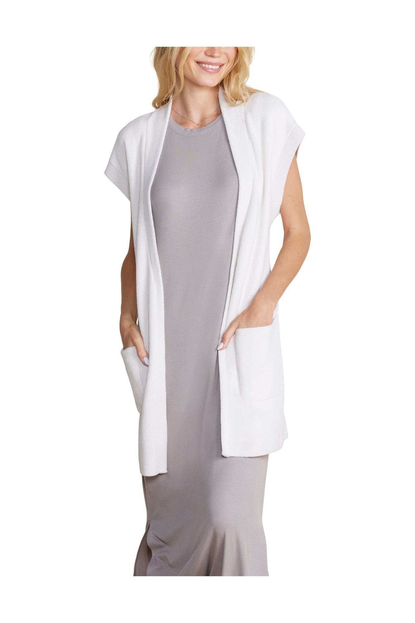 Womens | Cozychic Ultra Lite Waist Tie Vest | Sand Dune