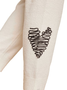 Womens | CozyChic Ultra Lite Embroidered Heart Pant | Pearl/Carbon