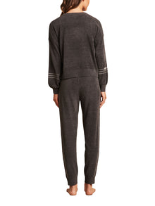 Womens | CozyChic Ultra Lite Heartbeat Stripe Pullover | Carbon/Sunrise Pink