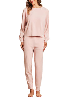 Womens | CozyChic Ultra Lite Heartbeat Stripe Pullover | Pink Peonie/Pearl