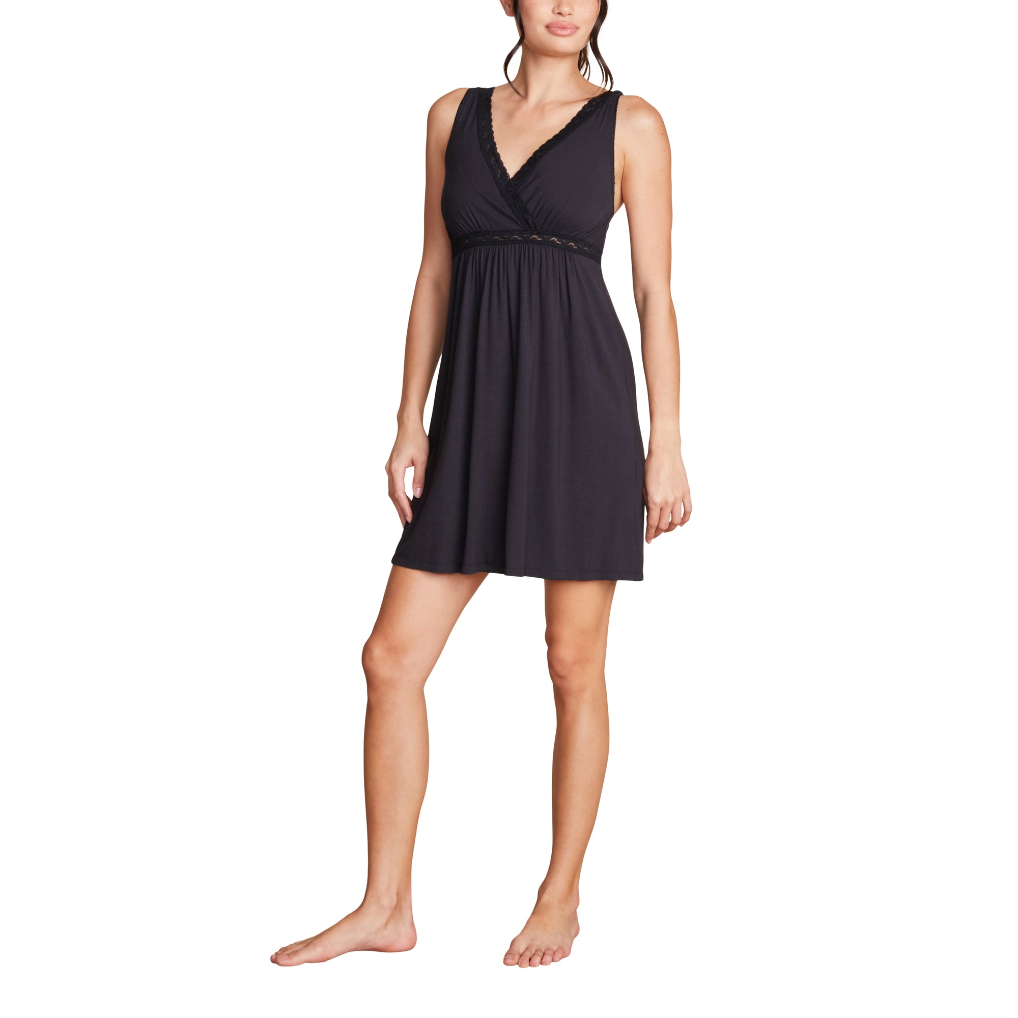 Luxe Milk Jersey Chemise | Black