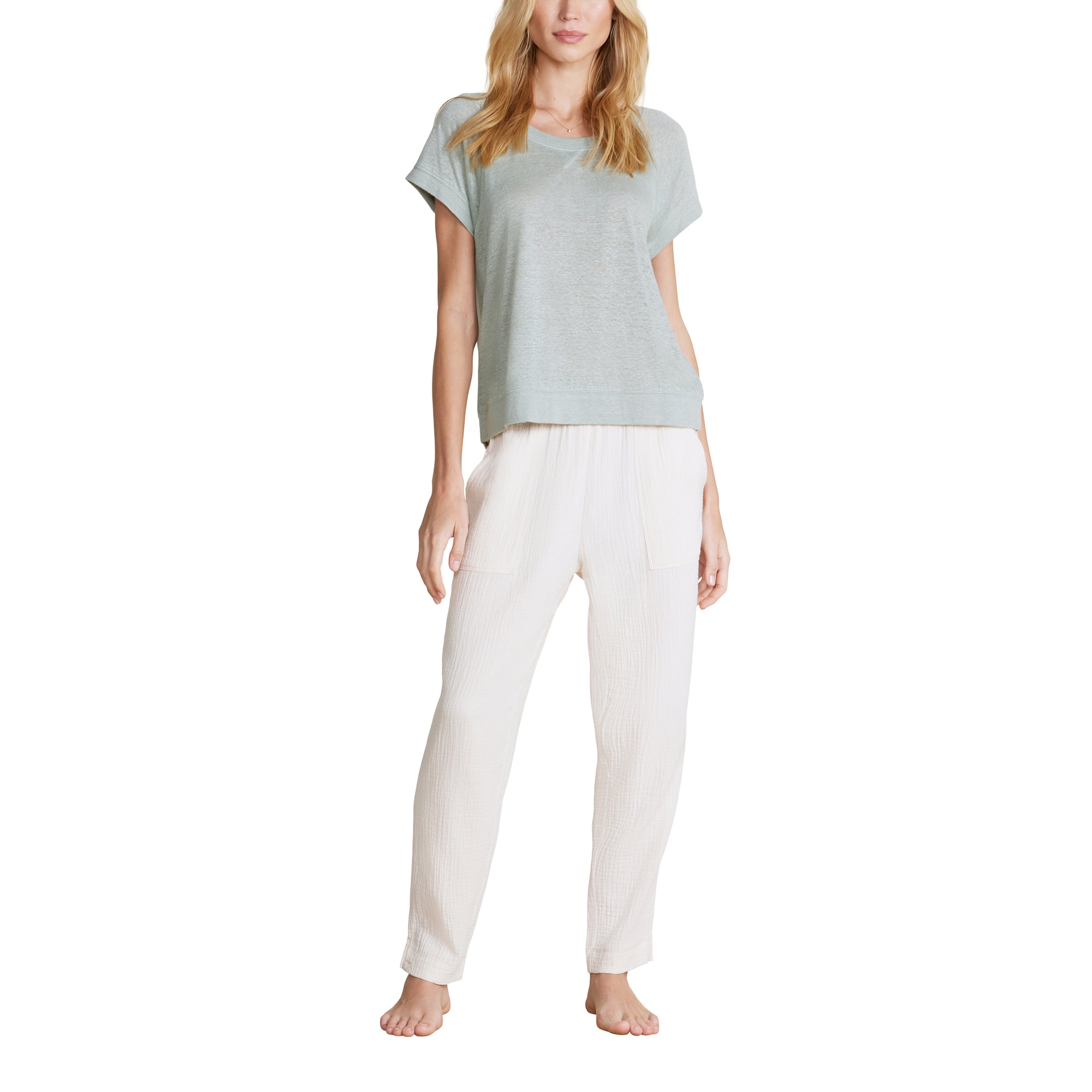 Malibu Collection Linen Raglan Tee | Beach Glass