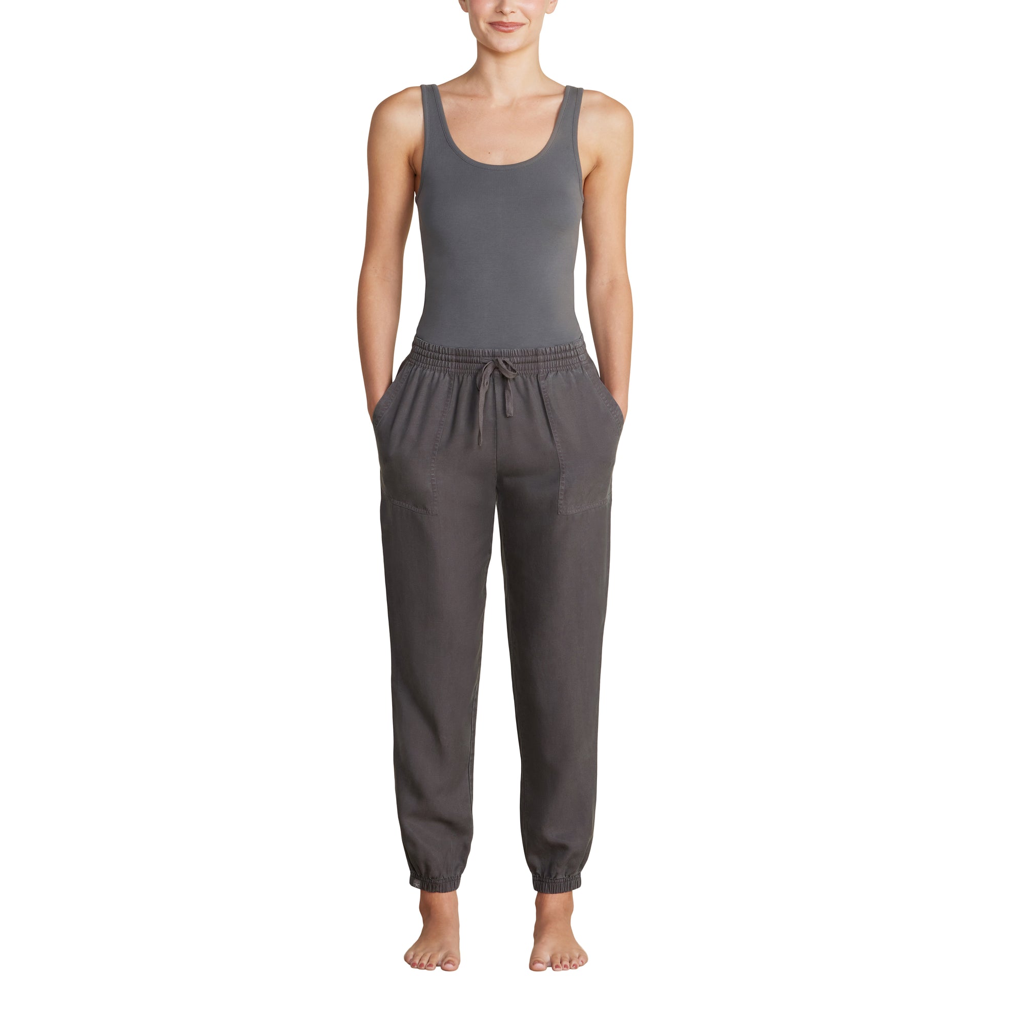 Malibu Collection Linen Blend Jogger | Coal