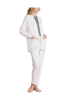 Womens | Malibu Collection Brushed Fleece Sweater Mix Cardigan | Sand Dune