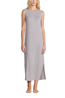 Womens | Malibu Collection Ultra Soft Rib Tank Dress | Pewter