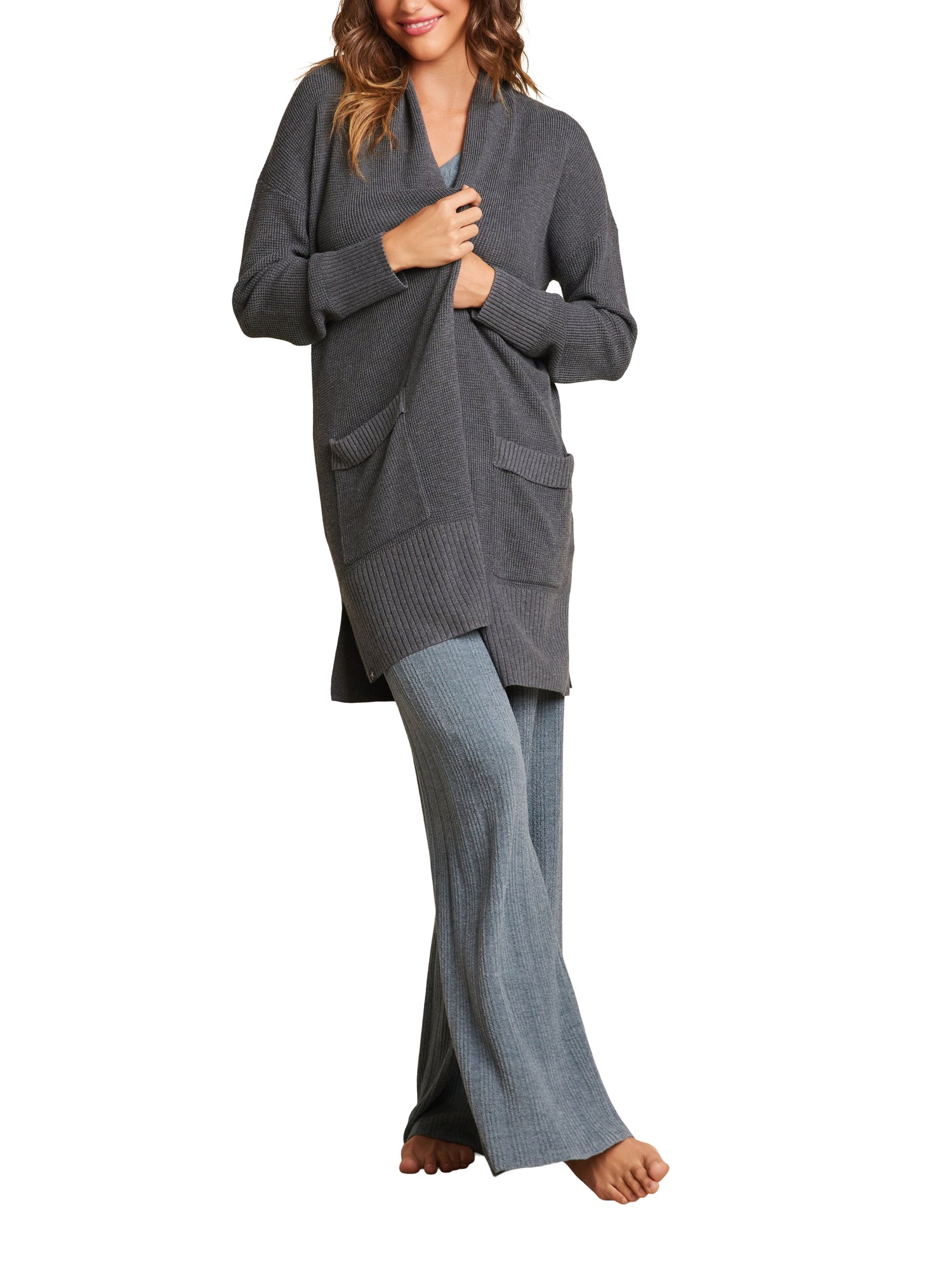 Womens | Luxeblend Waffle Knit Cardigan | Anchor