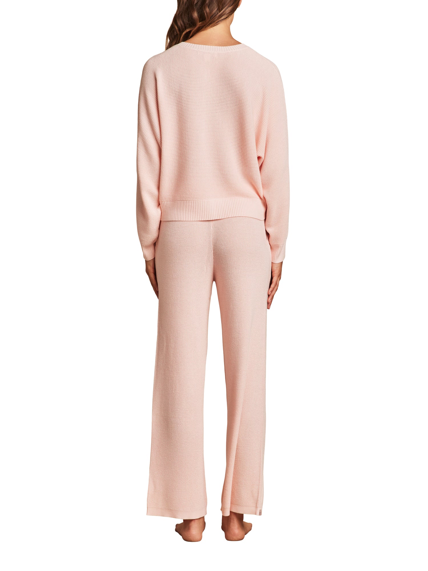 Womens | Luxeblend Waffle Knit Pullover | Bella Pink