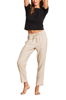 Womens | Linen Blend Pant | Heather Bisque