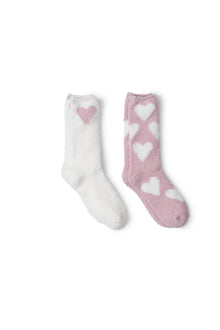 Youth | CozyChic Heart Sock Set | Pink Peonie/Pearl