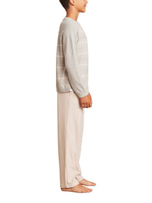 Youth | CozyChic Ultra Lite Heathered Stripe Raglan Pullover | Heather Moonbeam/Sand Dune