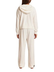 Youth | CozyChic Ultra Lite Embroidered Heart Hoodie | Pearl/Carbon