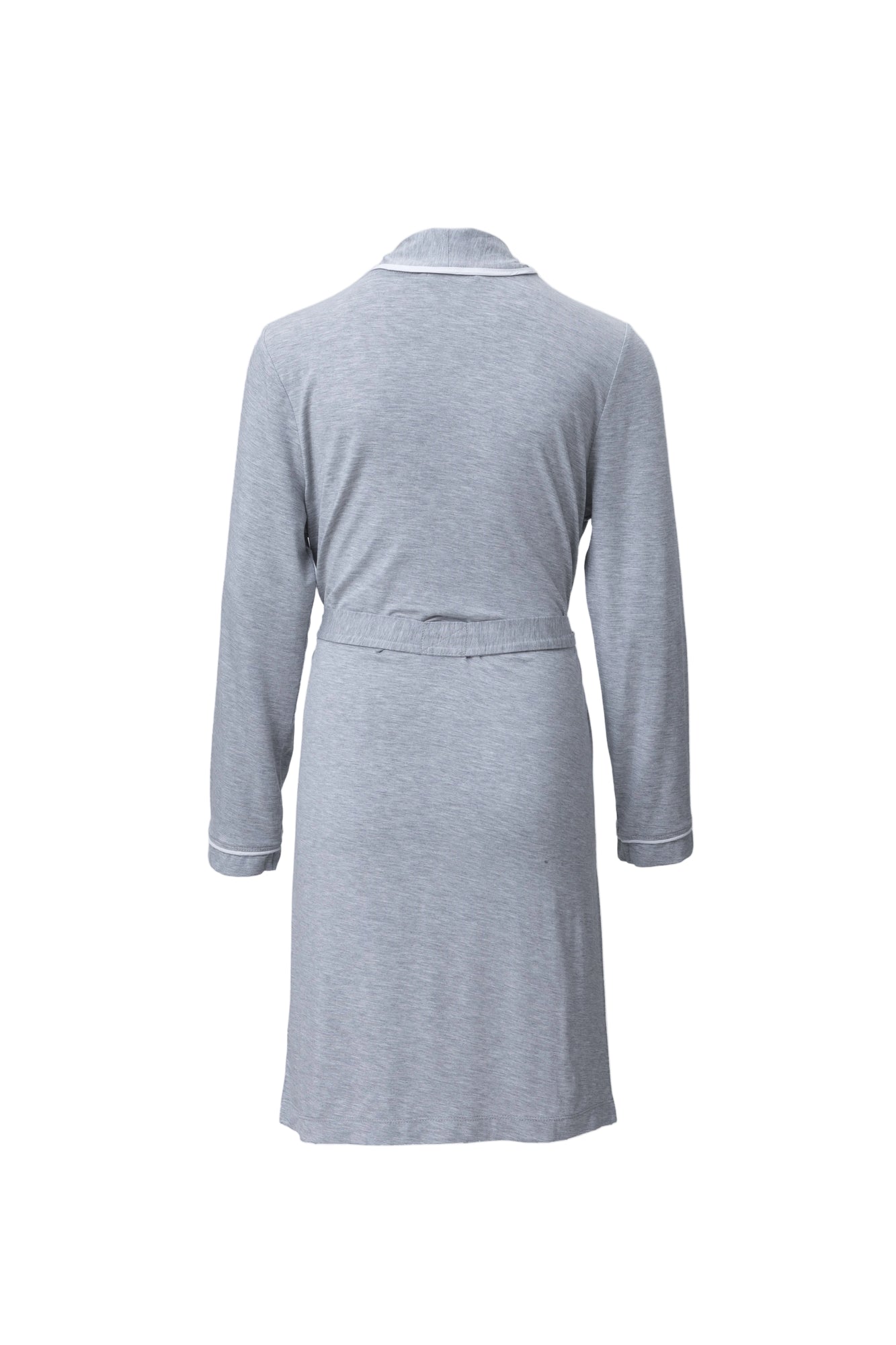 Youth | Malibu Collection Soft Jersey Piped Robe | Heather Gray/White