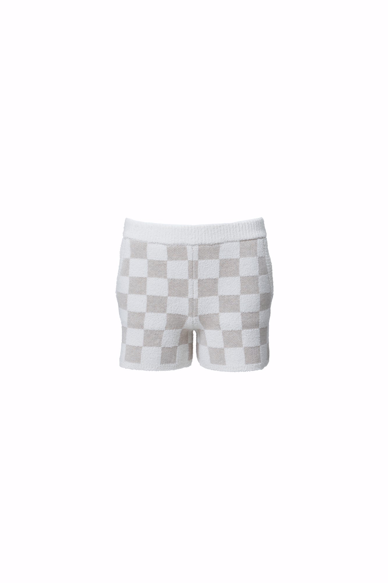 Youth | CozyChic Cotton Checkered Short | Oatmeal/Cream