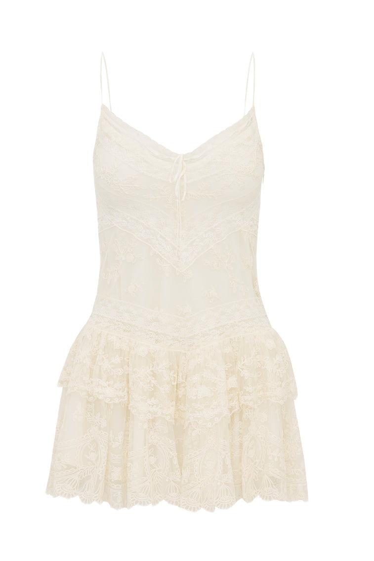 Beauval Lace Mini Dress | Off White