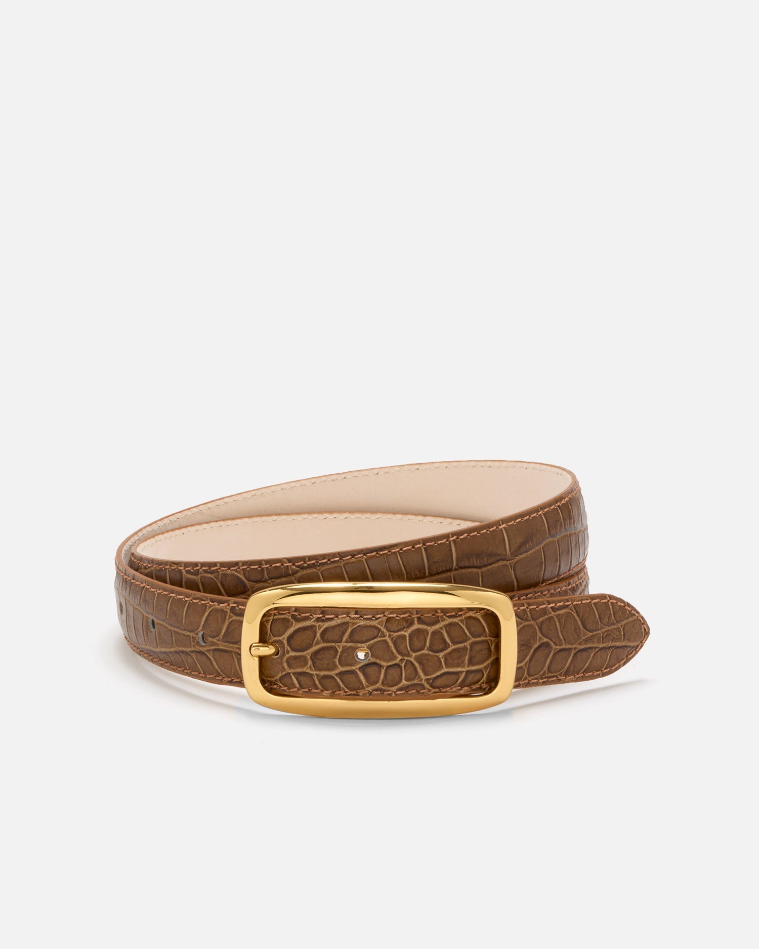 No. 19 Belt | Tuscan Croc/Gold