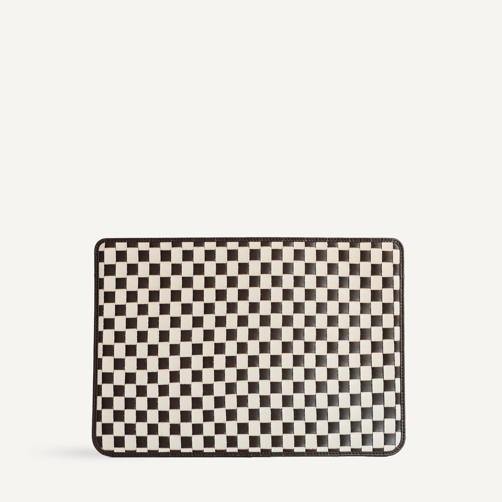 Lia Laptop Case - Check | Brown/Cream