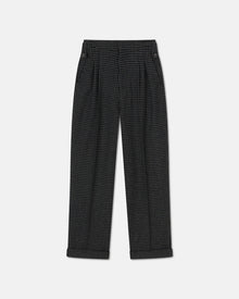 Womens | Biba Houndstooth Wool Pants | Grey Black Houndstooth