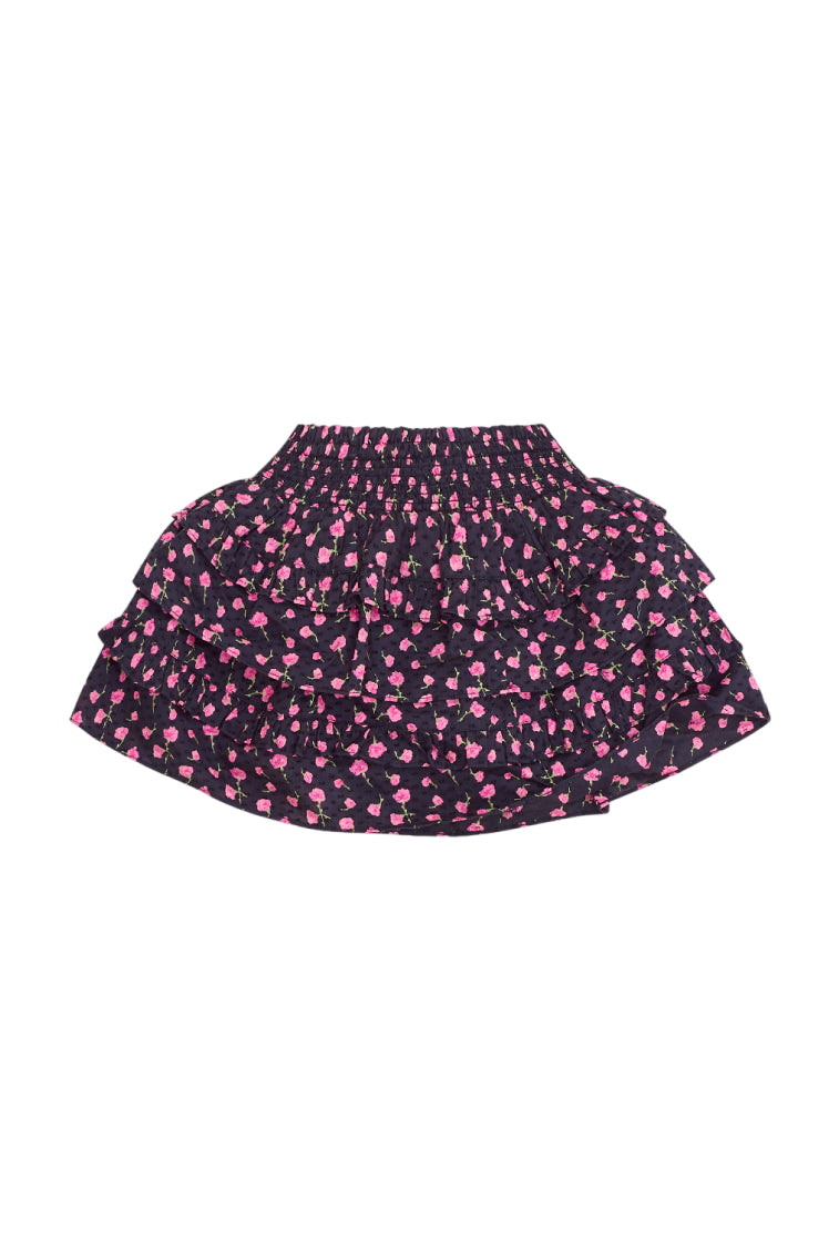 Girls Billie Cotton Floral Skirt | Pink Noir