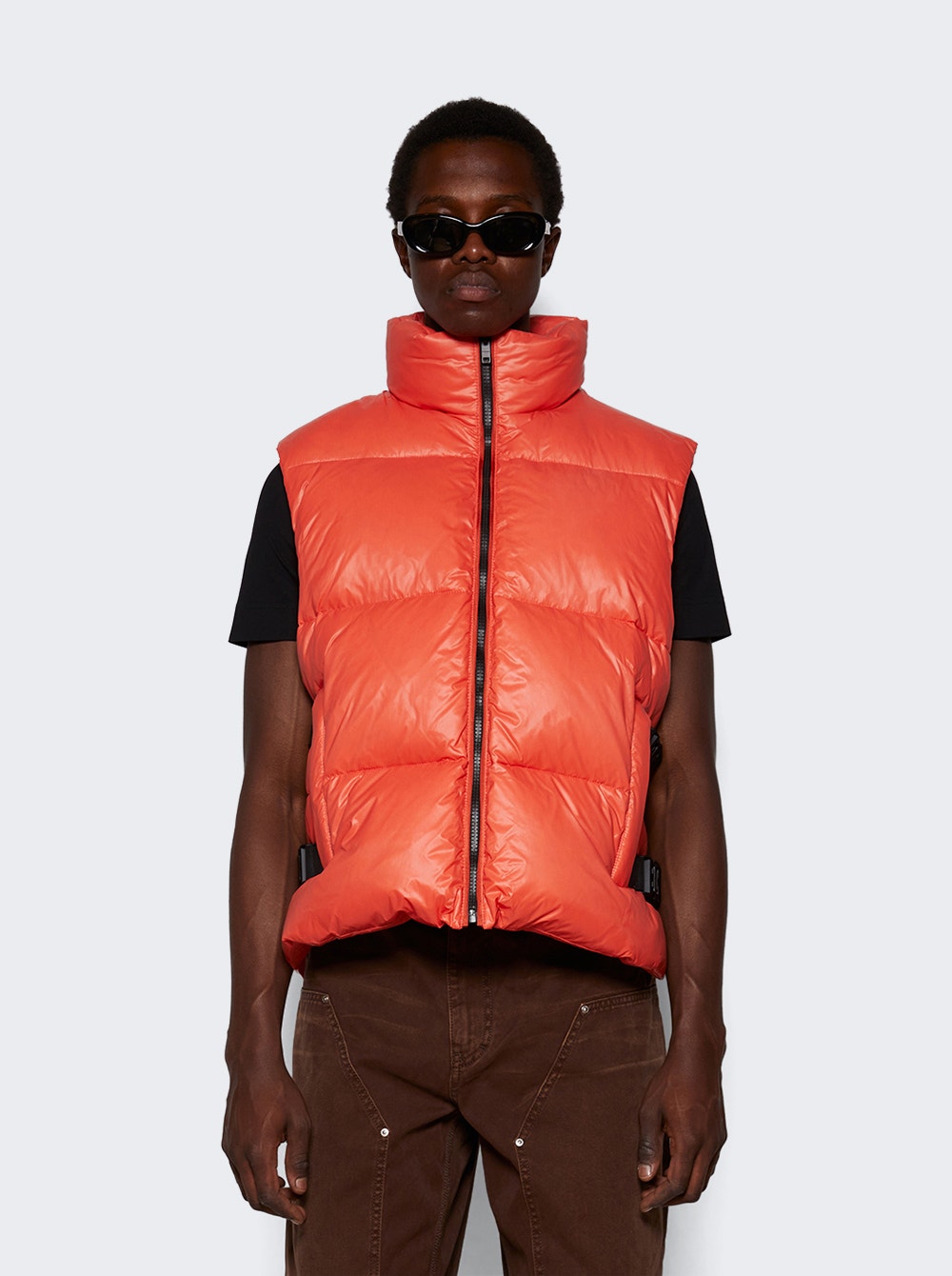 Men | Givenchy | Sleeveless Puffer Vest With Buckles | Orange